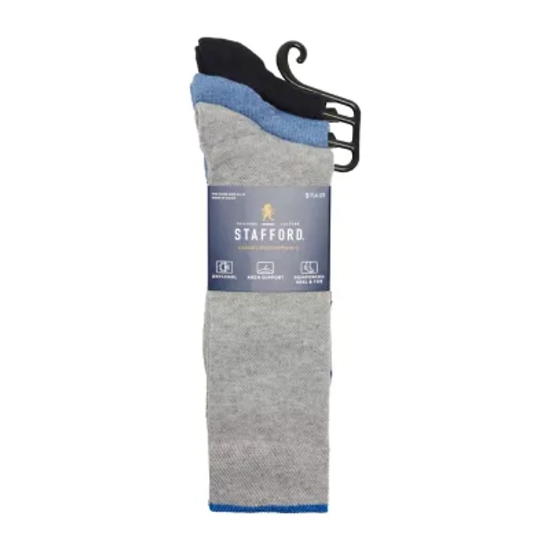 Stafford Casual Performance Mens 3 Pair Crew Socks
