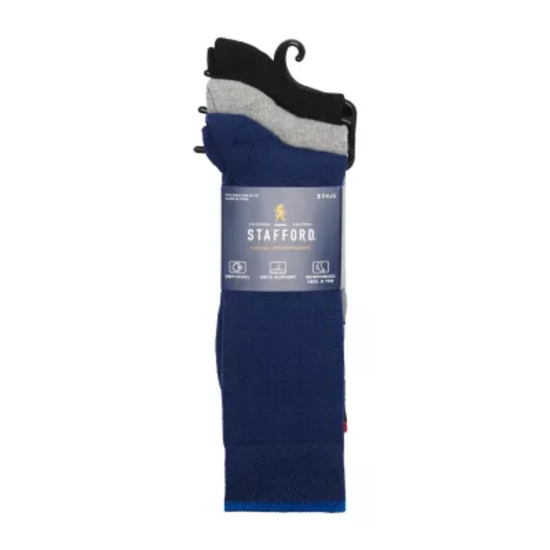 Stafford Casual Performance Mens 3 Pair Crew Socks
