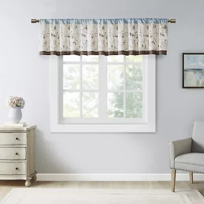 Madison Park Belle Embroidered Rod Pocket Tailored Valance