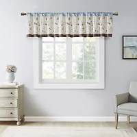 Madison Park Belle Embroidered Rod Pocket Tailored Valance