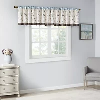 Madison Park Belle Embroidered Rod Pocket Tailored Valance
