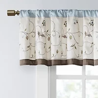 Madison Park Belle Embroidered Rod Pocket Tailored Valance
