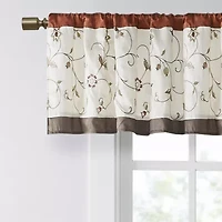 Madison Park Belle Embroidered Rod Pocket Tailored Valance