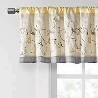 Madison Park Belle Embroidered Rod Pocket Tailored Valance