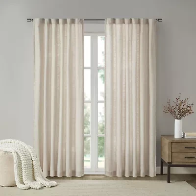 Madison Park Barnet Rod Pocket Back Tab Light-Filtering Single Curtain Panel