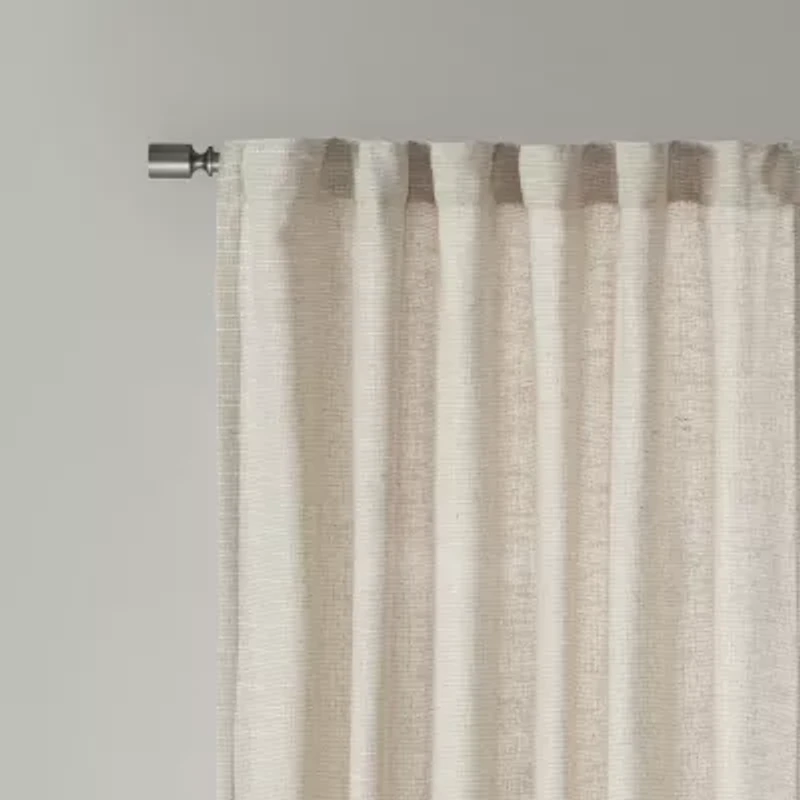 Madison Park Barnet Rod Pocket Back Tab Light-Filtering Single Curtain Panel