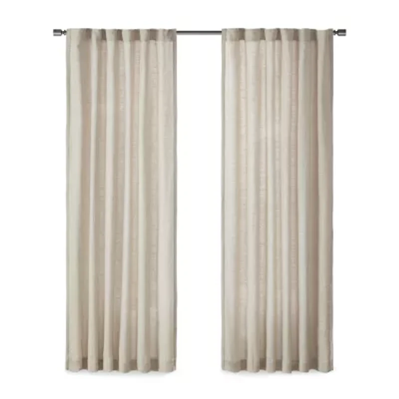 Madison Park Barnet Rod Pocket Back Tab Light-Filtering Single Curtain Panel