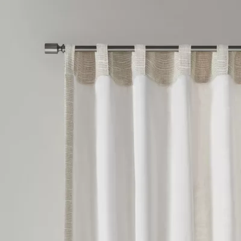 Madison Park Barnet Rod Pocket Back Tab Light-Filtering Single Curtain Panel