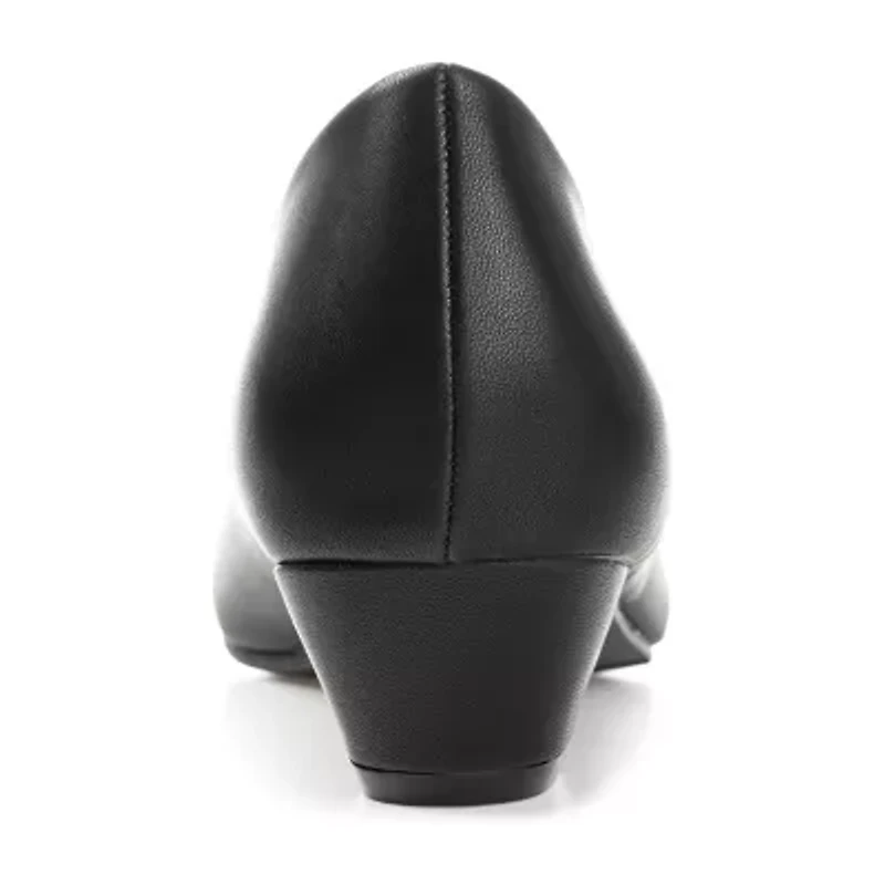 Journee Collection Saar Womens Round Closed Toe Block Heel Pumps