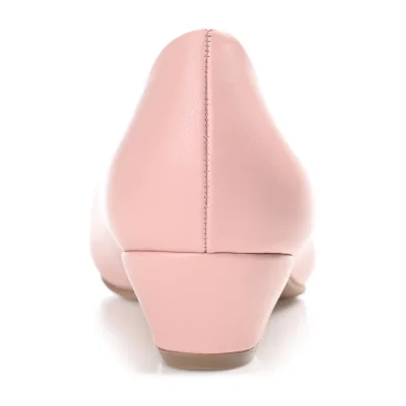 Journee Collection Saar Womens Round Closed Toe Block Heel Pumps