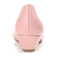 Journee Collection Saar Womens Round Closed Toe Block Heel Pumps