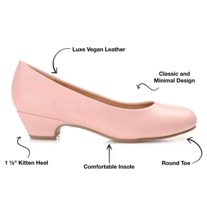 Journee Collection Saar Womens Round Closed Toe Block Heel Pumps