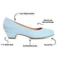 Journee Collection Saar Womens Round Closed Toe Block Heel Pumps