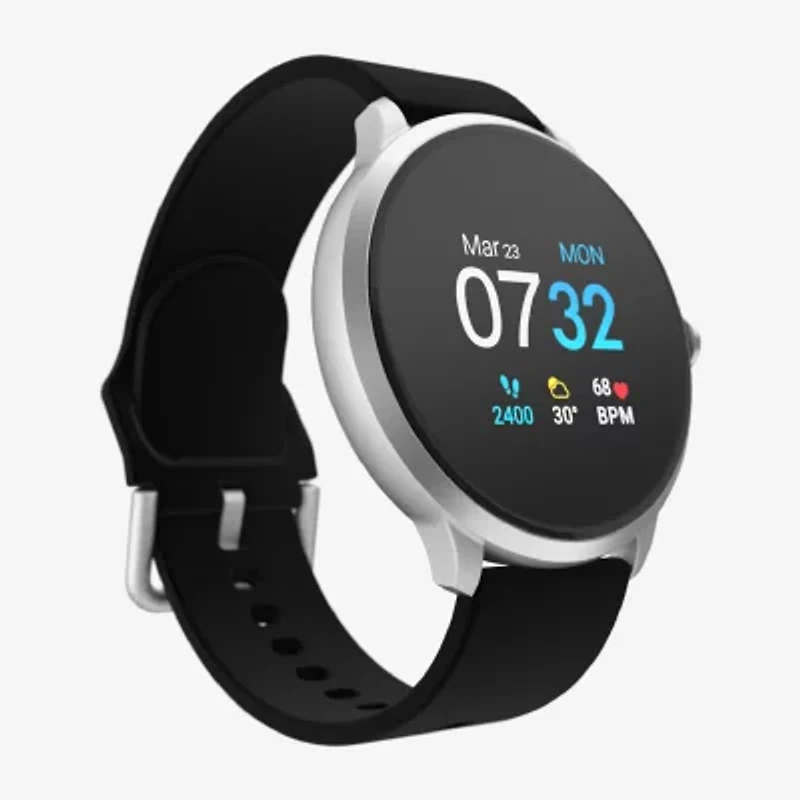 iTouch Sport 3 for Men: Silver Case with Black Strap Smartwatch (45mm) 500015S-51-B02