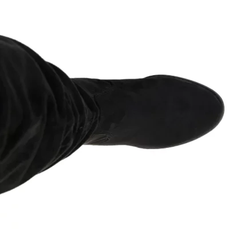 Journee Collection Womens Aneil Stacked Heel Over the Knee Boots