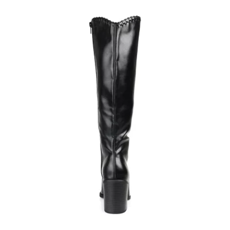 Journee Collection Womens Daria Wide Calf Stacked Heel Riding Boots