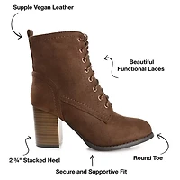 Journee Collection Womens Baylor Stacked Heel Booties