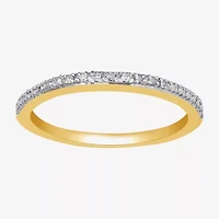 Surrounded by Love Womens Diamond Accent Natural White 14K Gold Over Silver Sterling Wedding Band