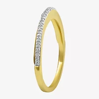 Surrounded by Love Womens Diamond Accent Natural White 14K Gold Over Silver Sterling Wedding Band