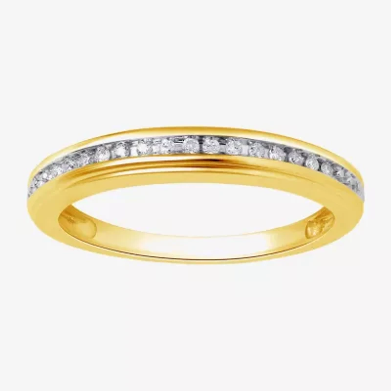 Surrounded by Love Womens 2MM Diamond Accent Natural White Sterling Silver Wedding Band