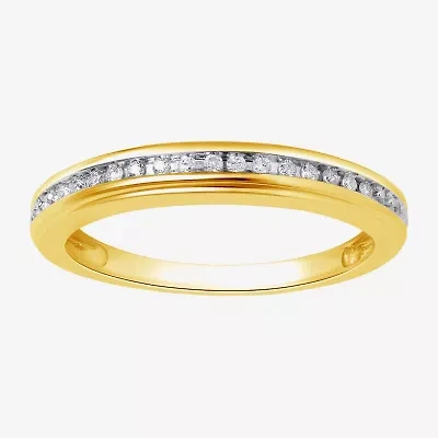 Surrounded by Love Womens 2MM Diamond Accent Natural White Sterling Silver Wedding Band