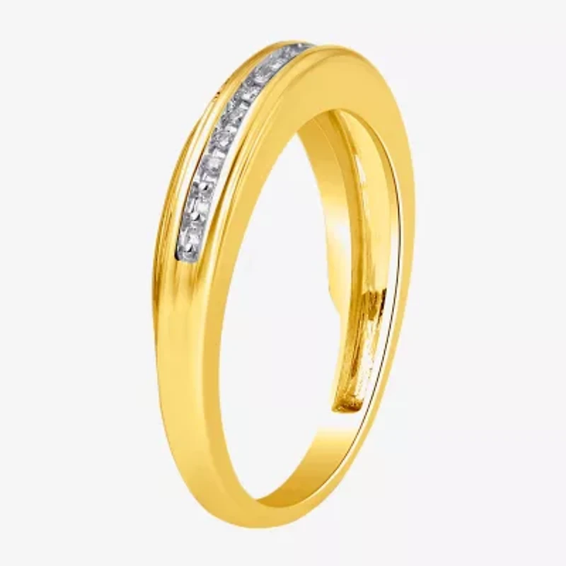 Surrounded by Love Womens 2MM Diamond Accent Natural White Sterling Silver Wedding Band