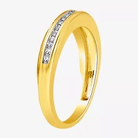 Surrounded by Love Womens 2MM Diamond Accent Natural White Sterling Silver Wedding Band