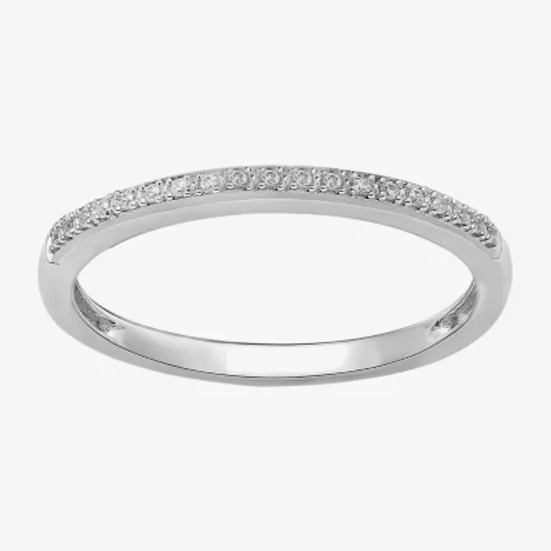 Surrounded by Love Womens Diamond Accent Natural White Sterling Silver Wedding Band