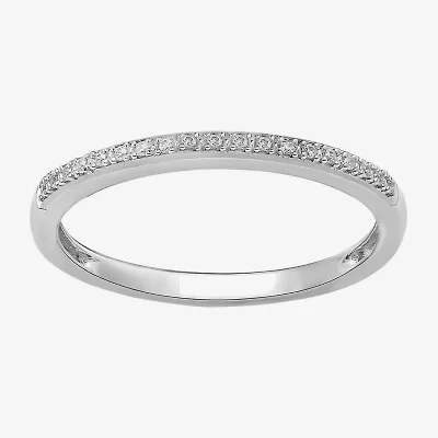 Surrounded by Love Womens Diamond Accent Natural White Sterling Silver Wedding Band