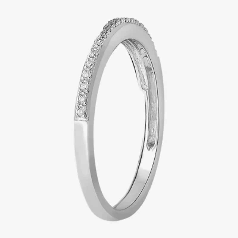 Surrounded by Love Womens Diamond Accent Natural White Sterling Silver Wedding Band