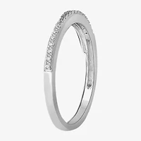 Surrounded by Love Womens Diamond Accent Natural White Sterling Silver Wedding Band