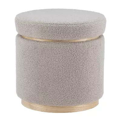 Berlinda Sherpa Round Storage Ottoman