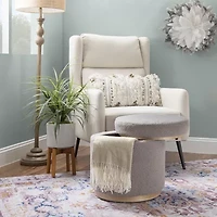 Berlinda Sherpa Round Storage Ottoman