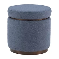 Berlinda Sherpa Round Storage Ottoman