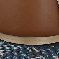 Berlinda Faux Leather Round Storage Ottoman