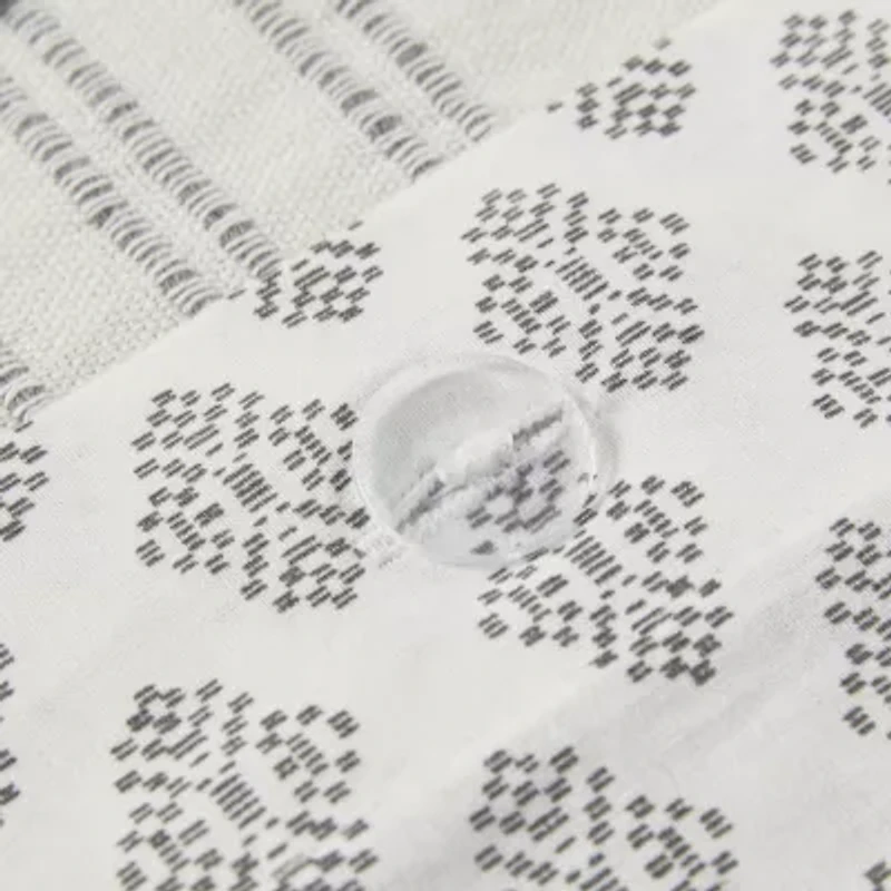 INK+IVY Kara 3 Piece Cotton Jacquard Duvet Cover Set