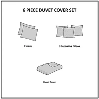 Madison Park Marcella Contemporary 6-pc. Duvet Cover Set