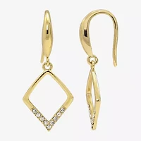 Sparkle Allure Womens Crystal 14K Gold Over Brass Diamond Drop Earrings