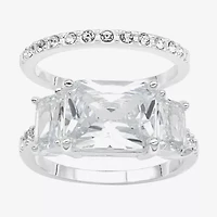 Sparkle Allure Womens Cubic Zirconia Pure Silver Over Brass Bridal Set