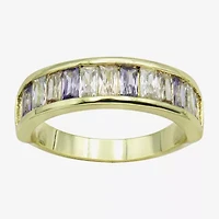 Sparkle Allure Womens 3MM Multi Color Cubic Zirconia 14K Gold Over Brass Band
