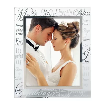 Malden 8x10 Mr And Mrs Metallic Glass Tabletop Frame