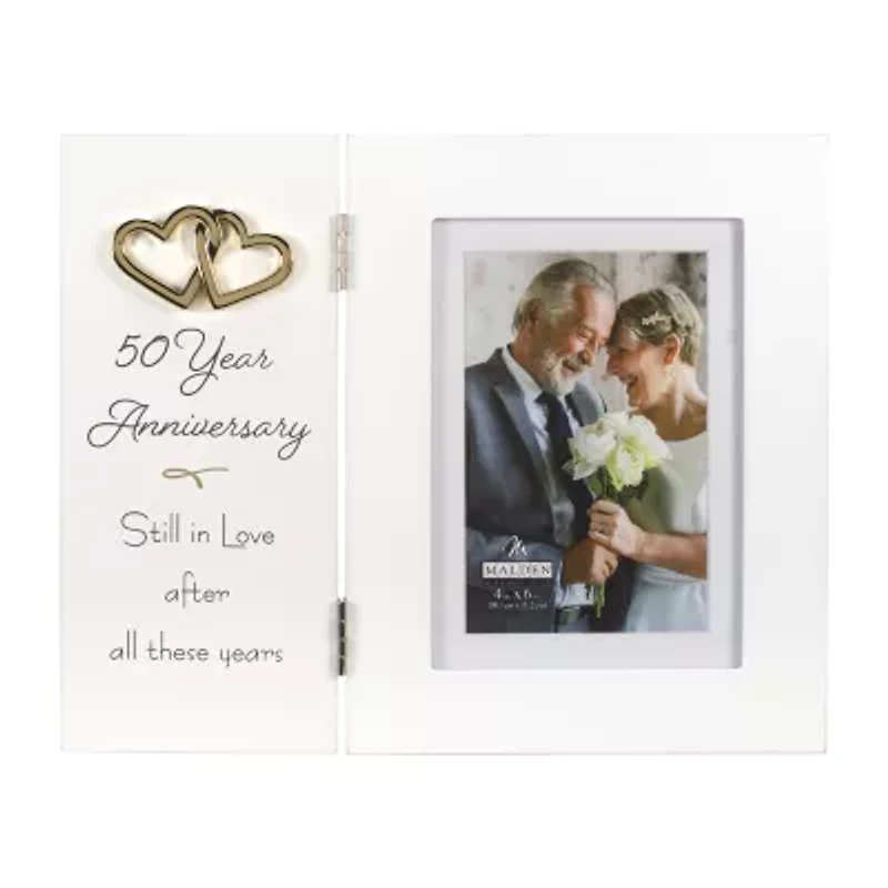 Malden 4x6/5x7 50th Anniversary Bifold Tabletop Frame