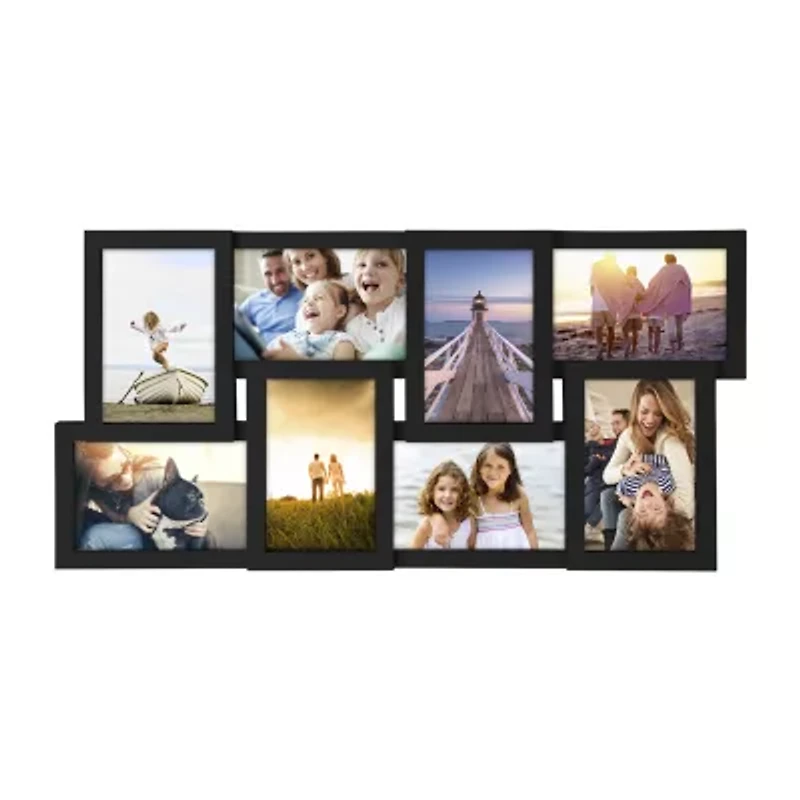 Malden 8-Op 4x6 Puzzle Collage Black Wall Frame