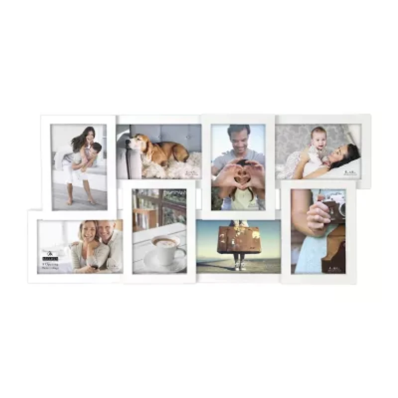 Malden 8-Op 4x6 White Puzzle Collage Wall Frame