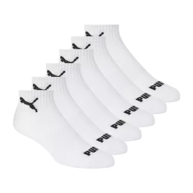 PUMA Sportstyle Training Womens Multi-Pack 6 Pair Quarter Ankle Socks