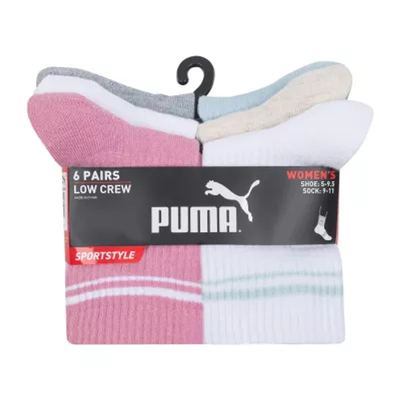 PUMA Sportstyle Training Low Womens 6 Pair Crew Socks