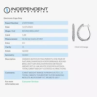 Womens 1 CT. T.W. Natural White Diamond 14K Gold 24.9mm Hoop Earrings
