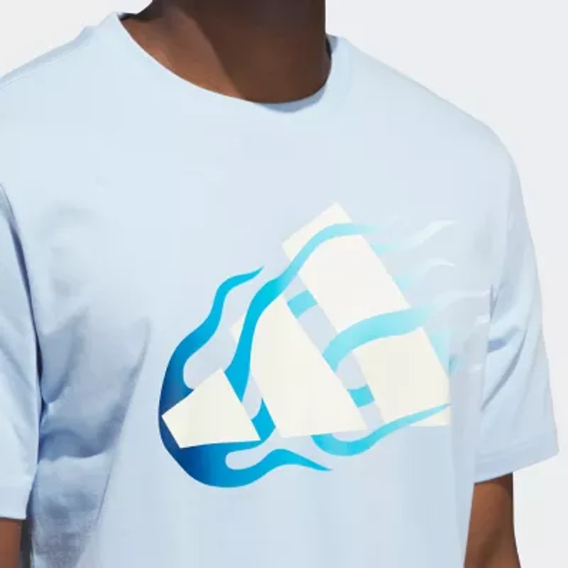adidas Mens Crew Neck Short Sleeve Graphic T-Shirt