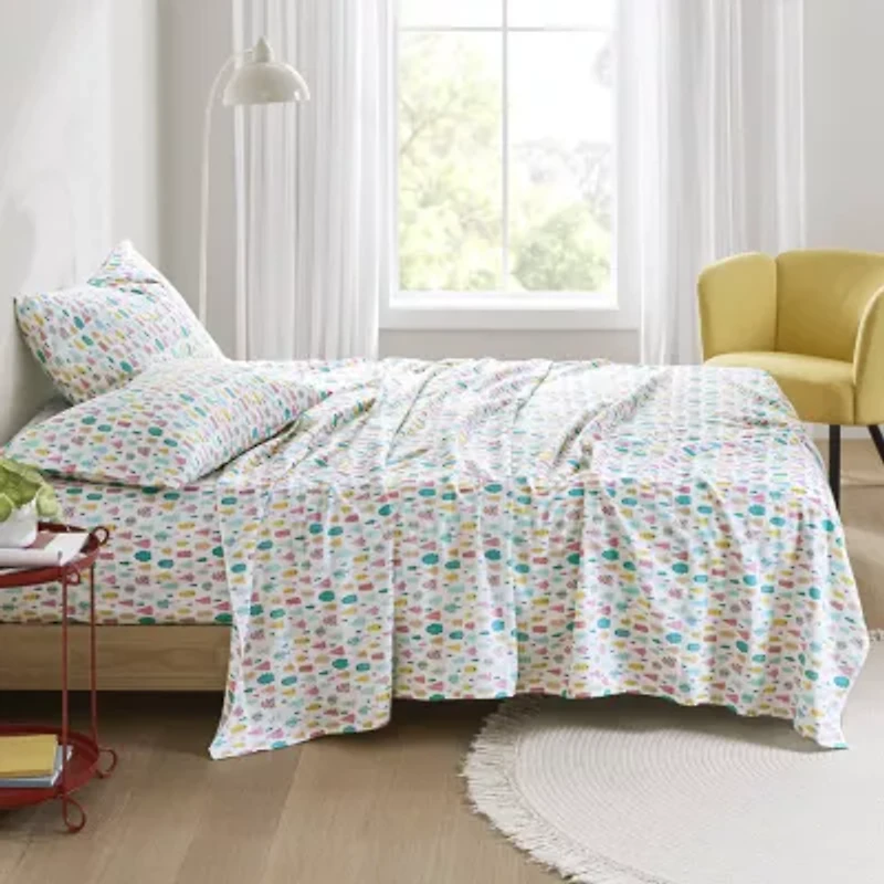 Intelligent Design Cozy Soft Print Flannel Deep Pocket Sheet Set