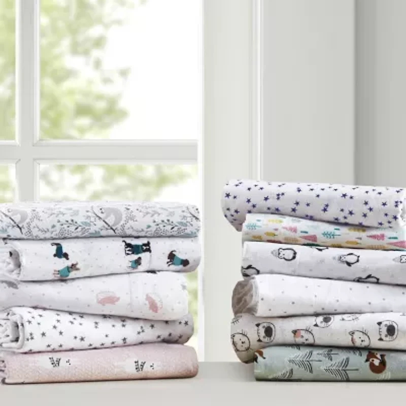 Intelligent Design Cozy Soft Print Flannel Deep Pocket Sheet Set